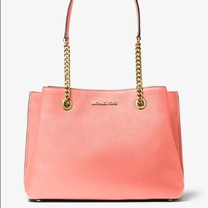 Michael Kors Large Teagan Peach shoulder bag